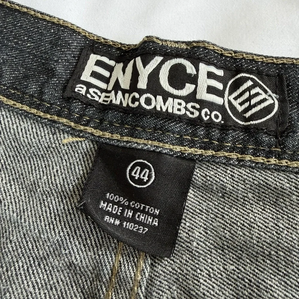Enyce Jeans Mens 44x30 Vintage Y2K Skater Baggy Wide Embroidered Hip Hop